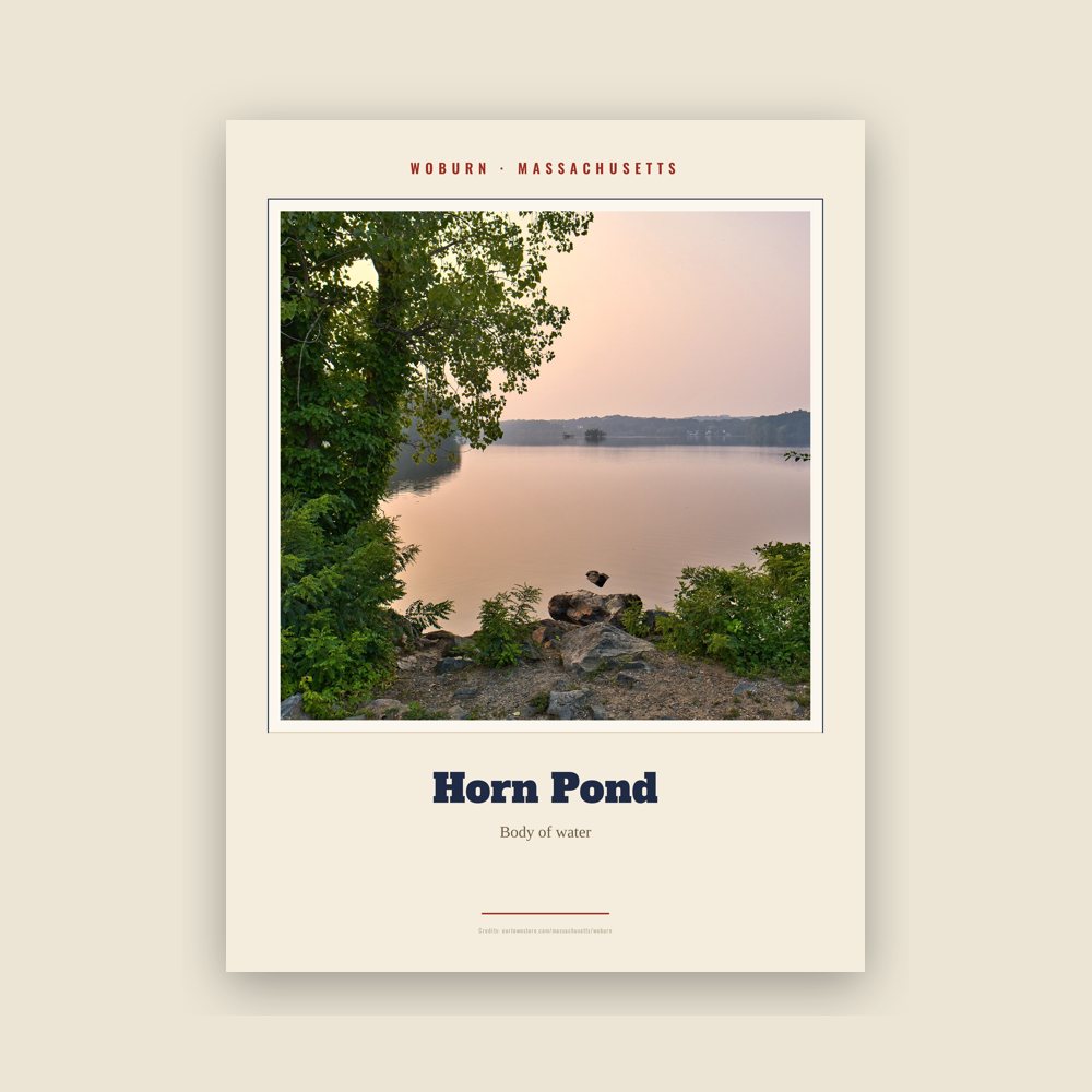 Woburn Horn Pond Landmark Print