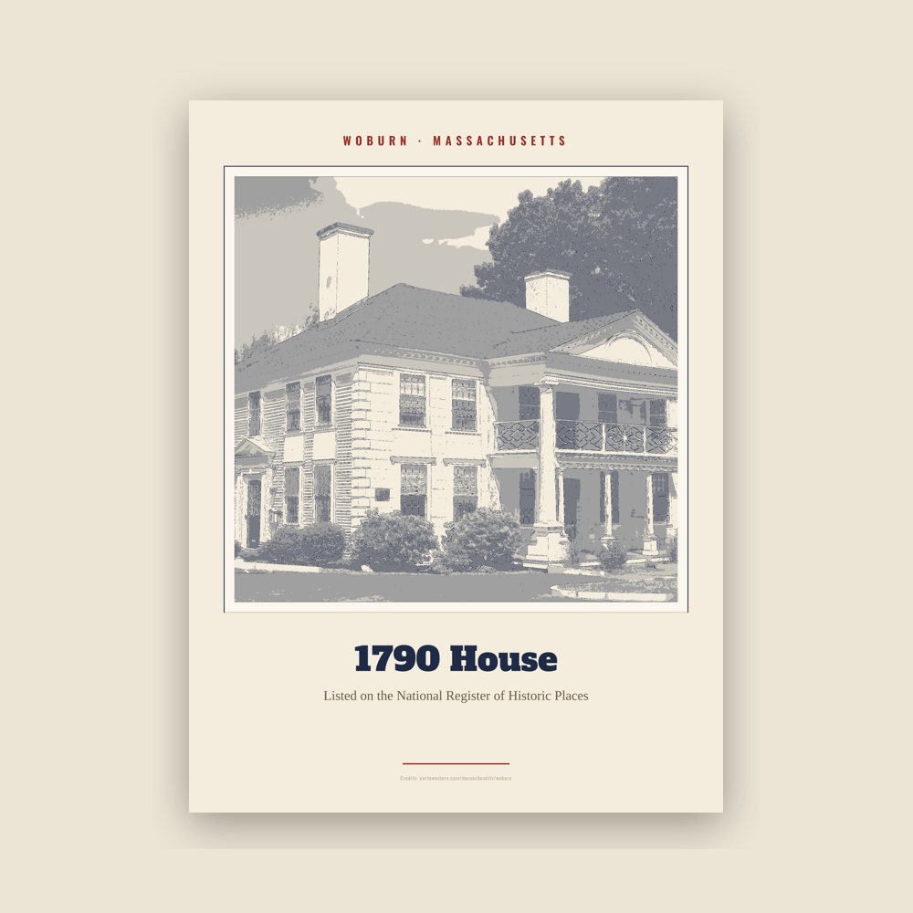 Woburn 1790 House Landmark Print