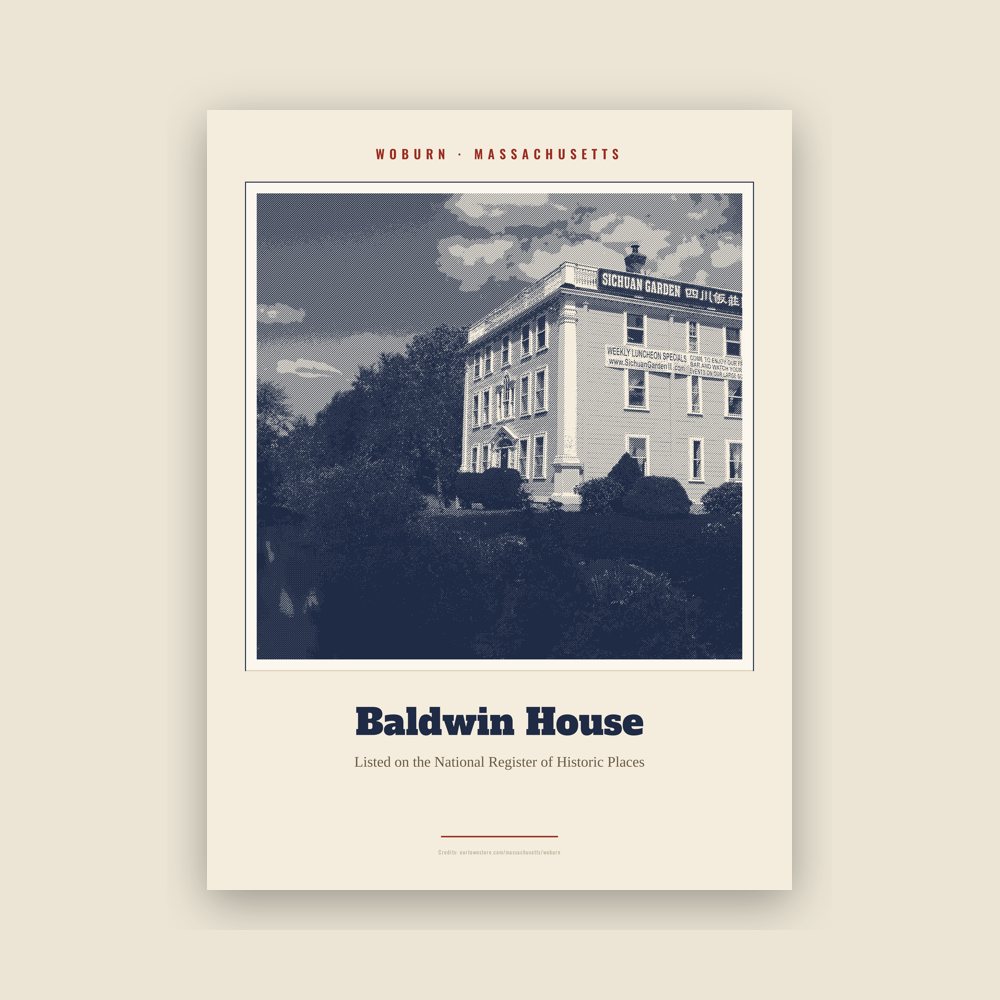 Woburn Baldwin House Landmark Print
