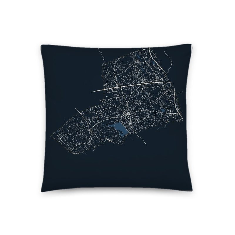 Woburn Map Throw Pillow