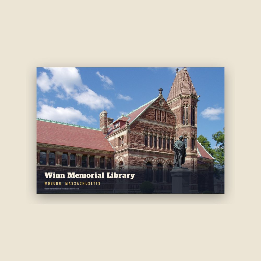 Woburn Winn Memorial Library Postcard