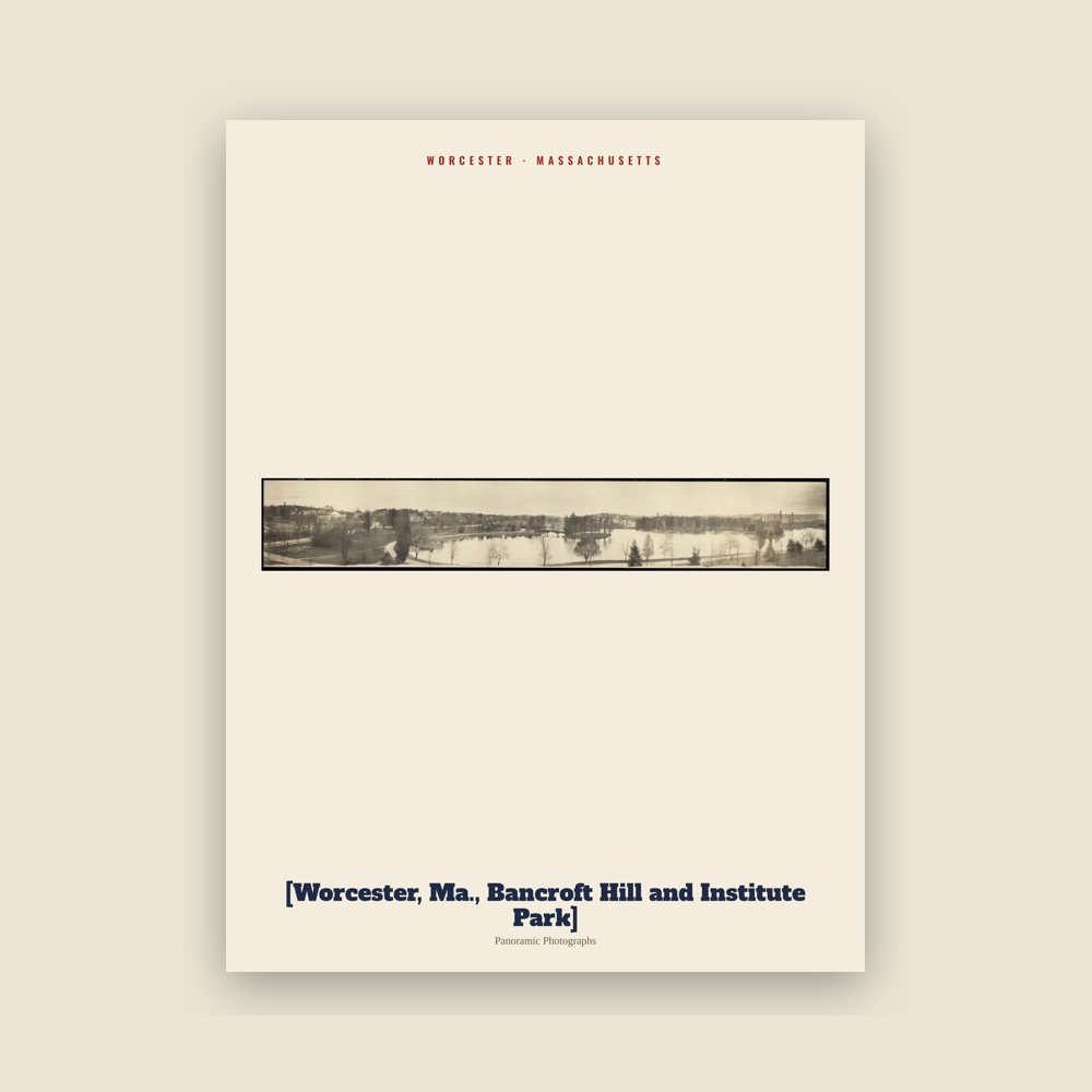 Worcester [Worcester, Ma., Bancroft Hill and Institute Park] Archive Print