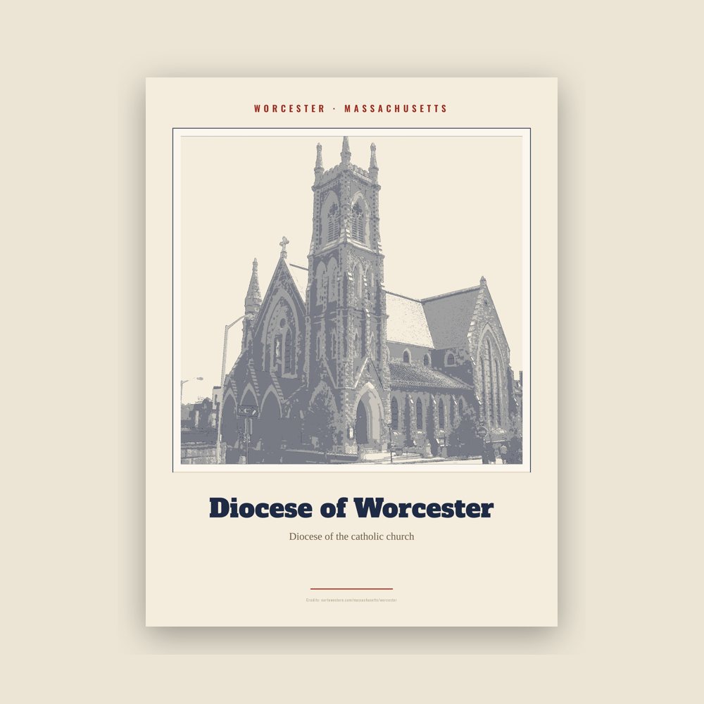 Worcester Diocese of Worcester Landmark Print