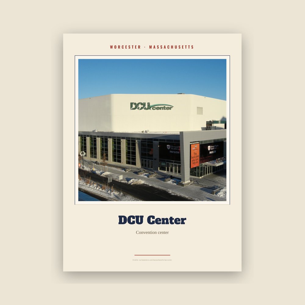 Worcester DCU Center Landmark Print