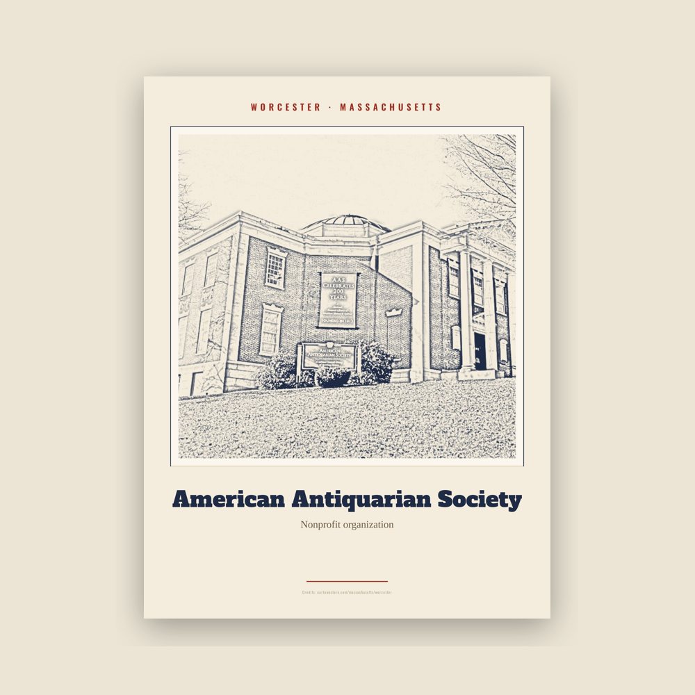 Worcester American Antiquarian Society Landmark Print
