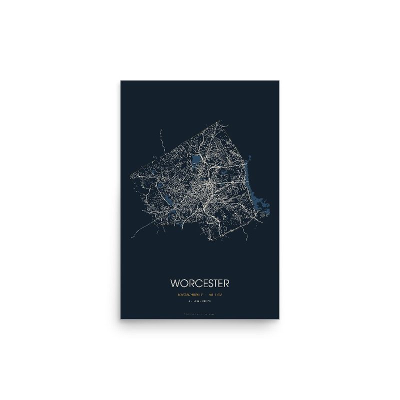 Worcester Street Map Poster · Midnight