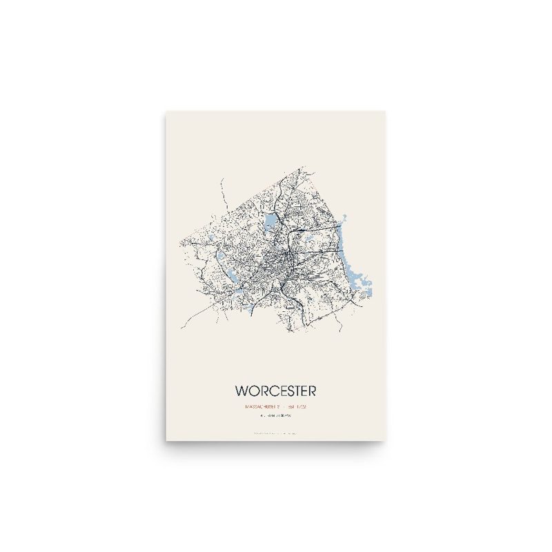 Worcester Street Map Poster · Linen