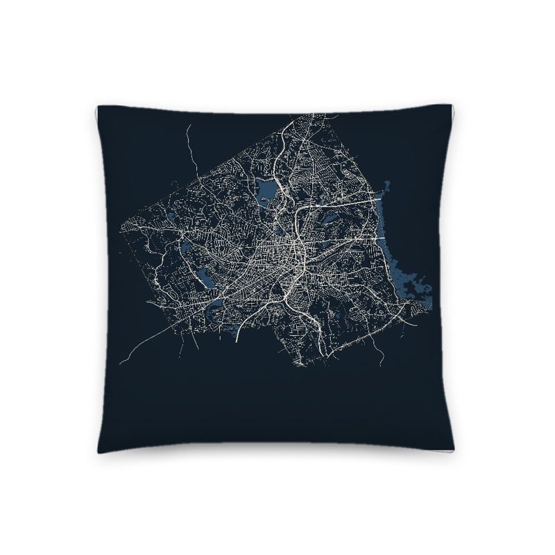 Worcester Map Throw Pillow