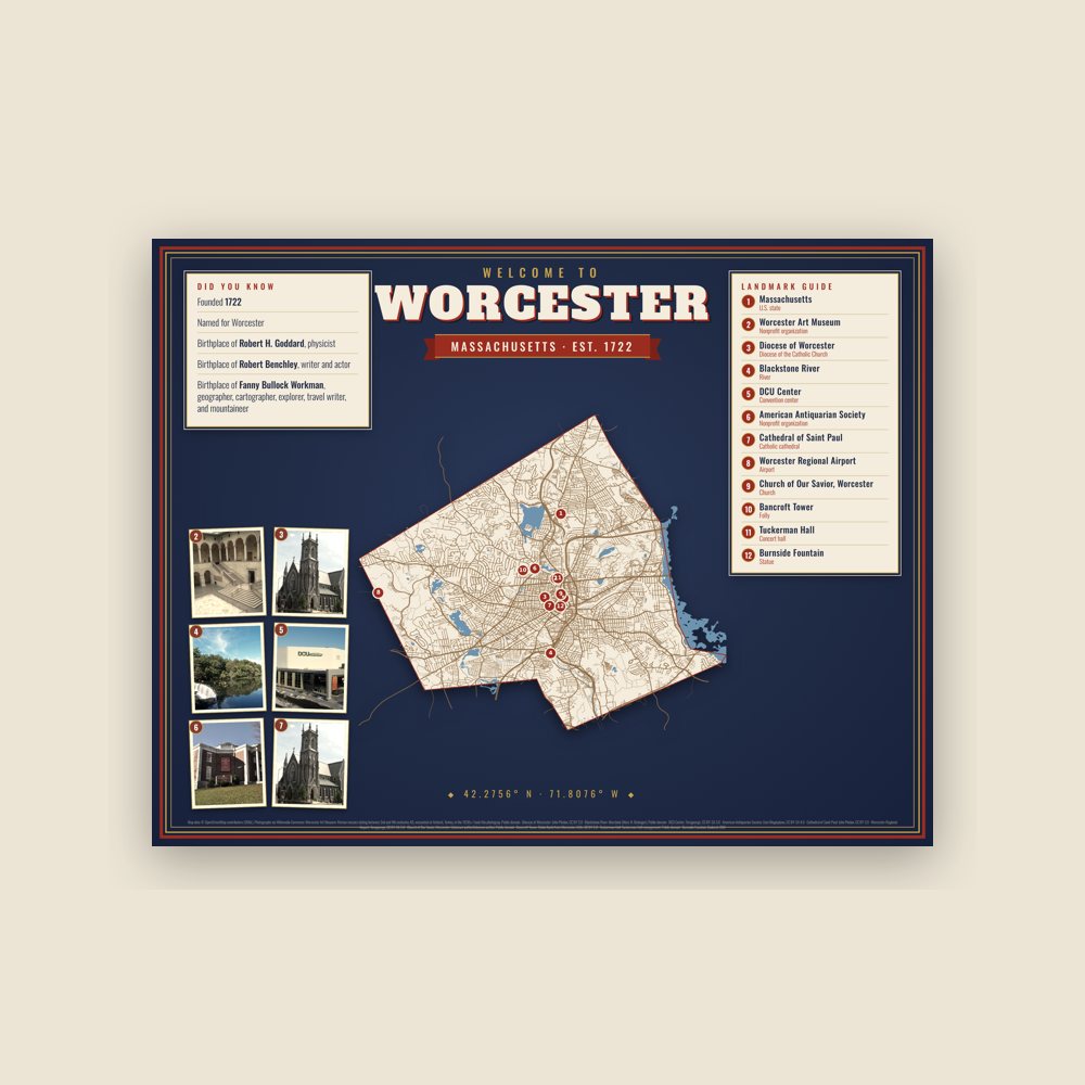 Worcester Map Placemat