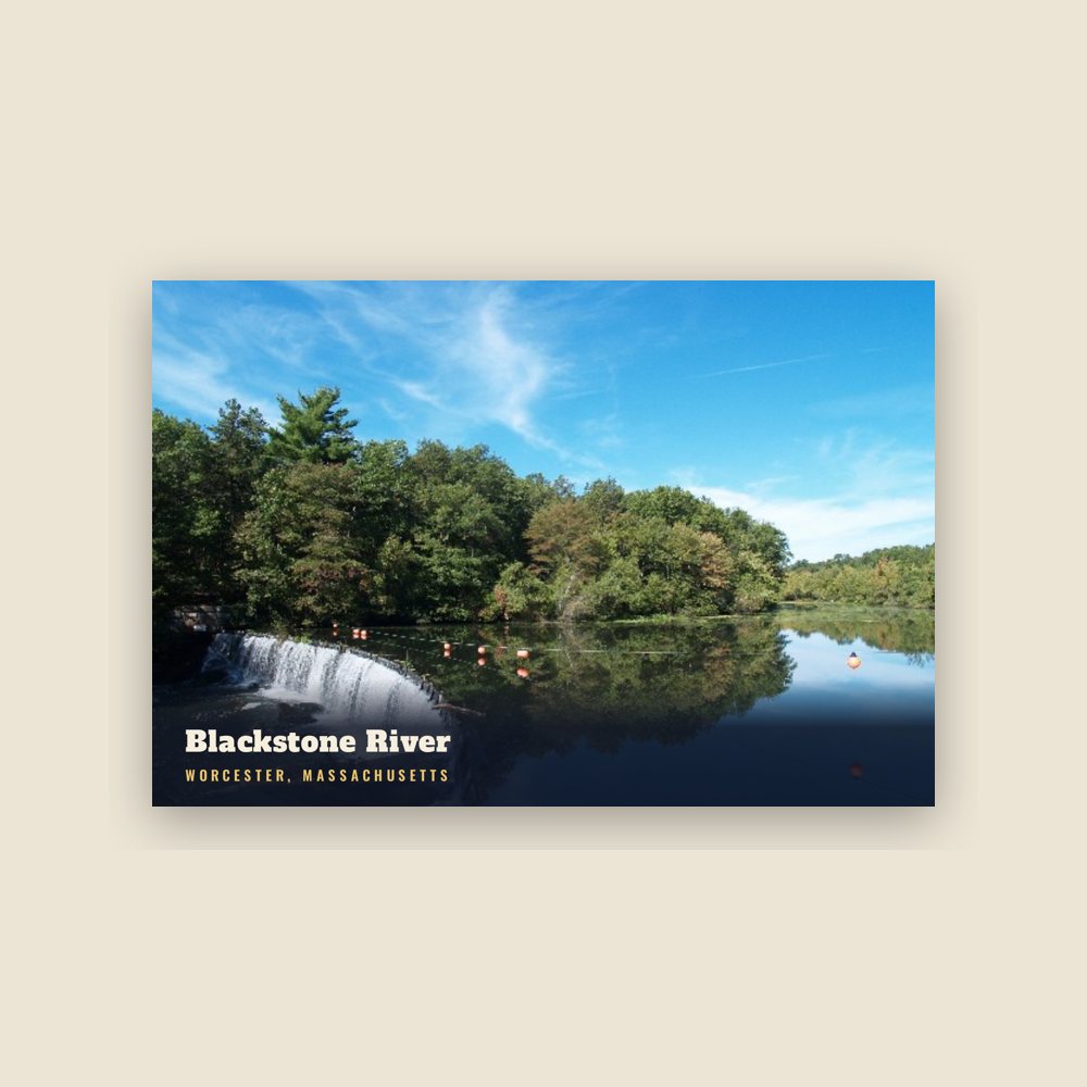 Worcester Blackstone River Postcard