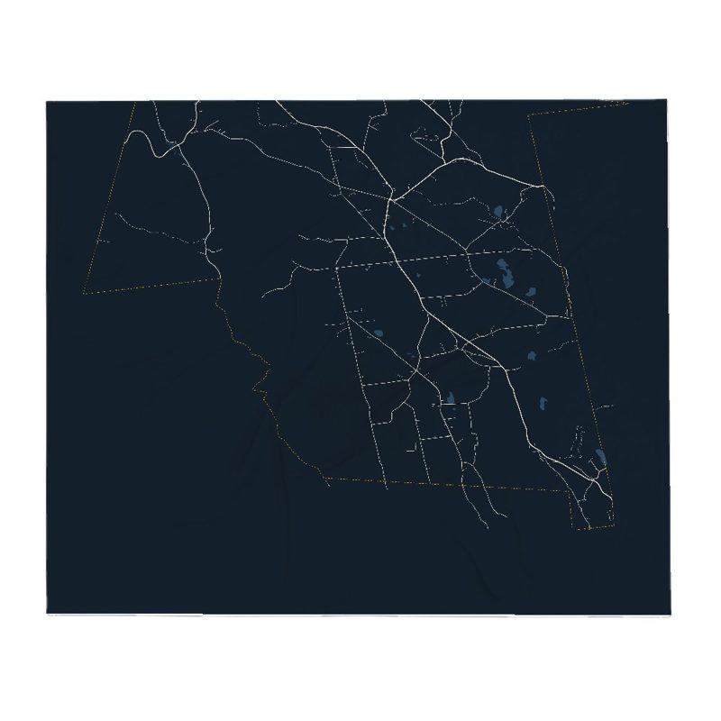 Worthington Street Map Throw Blanket