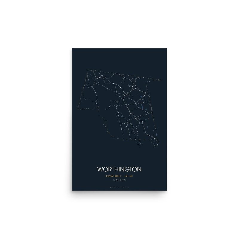 Worthington Street Map Poster · Midnight