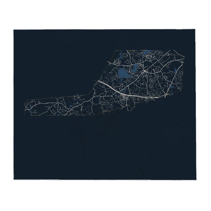 Wrentham Street Map Throw Blanket
