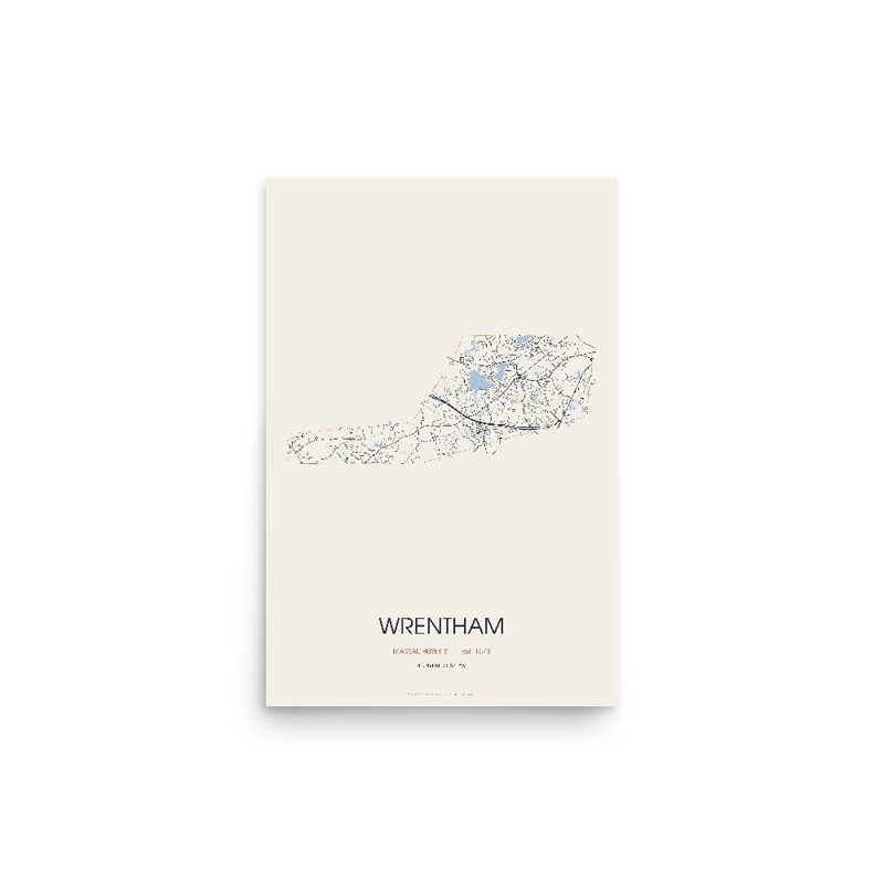 Wrentham Street Map Poster · Linen