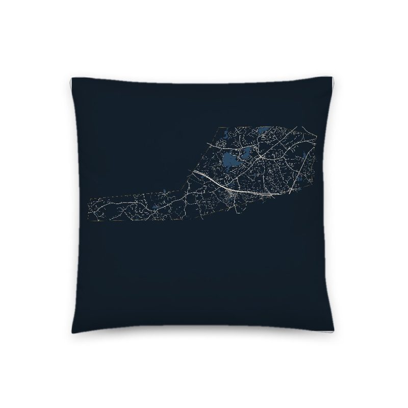 Wrentham Map Throw Pillow
