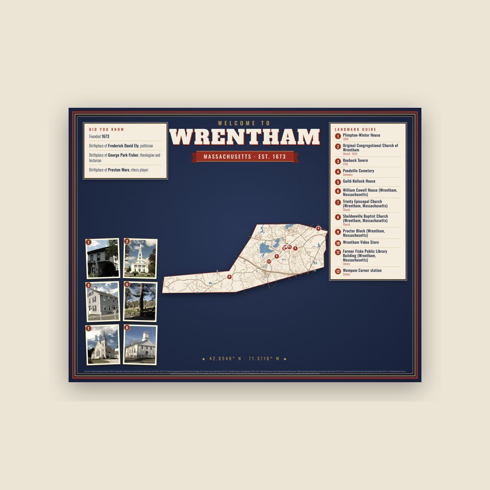Wrentham Map Placemat