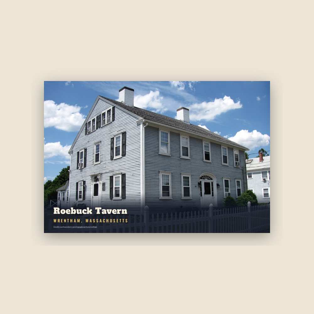 Wrentham Roebuck Tavern Postcard