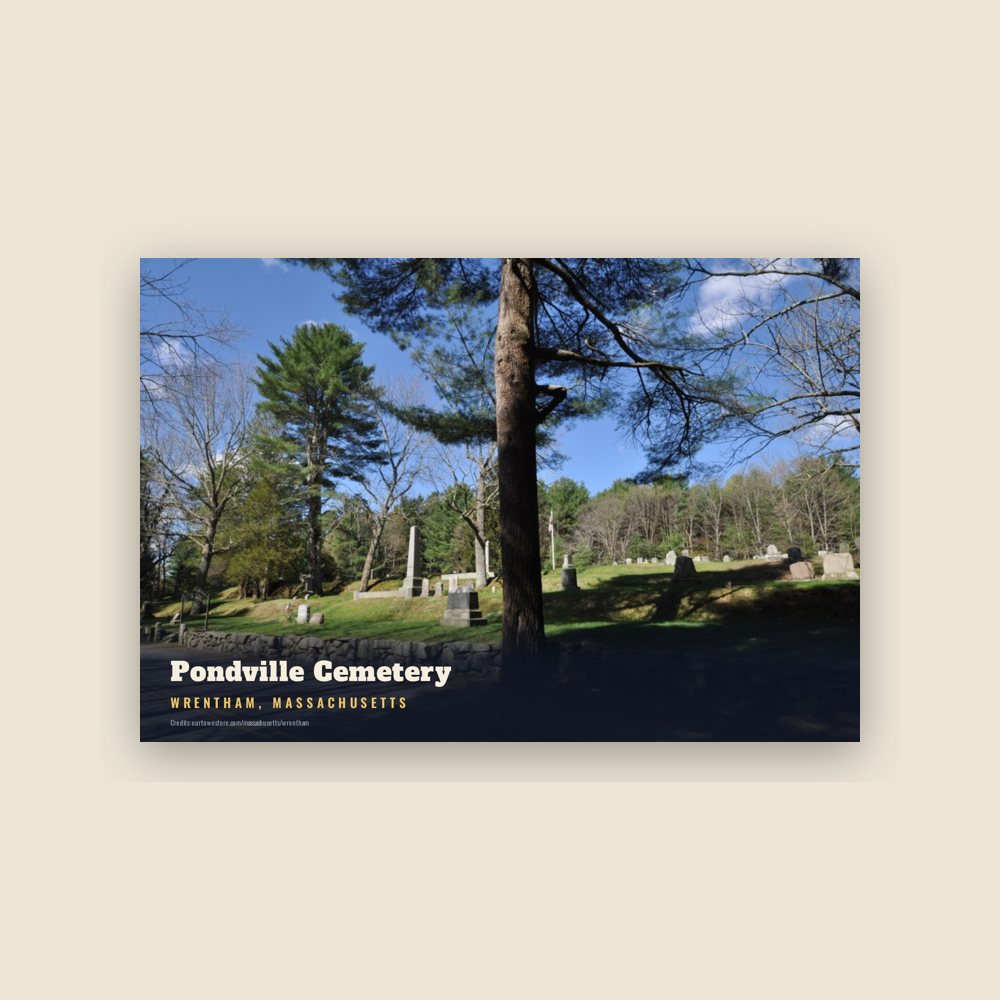 Wrentham Pondville Cemetery Postcard