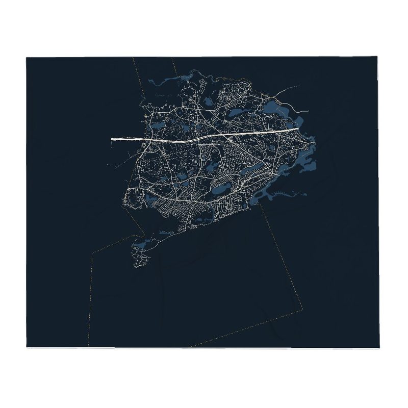 Yarmouth Street Map Throw Blanket