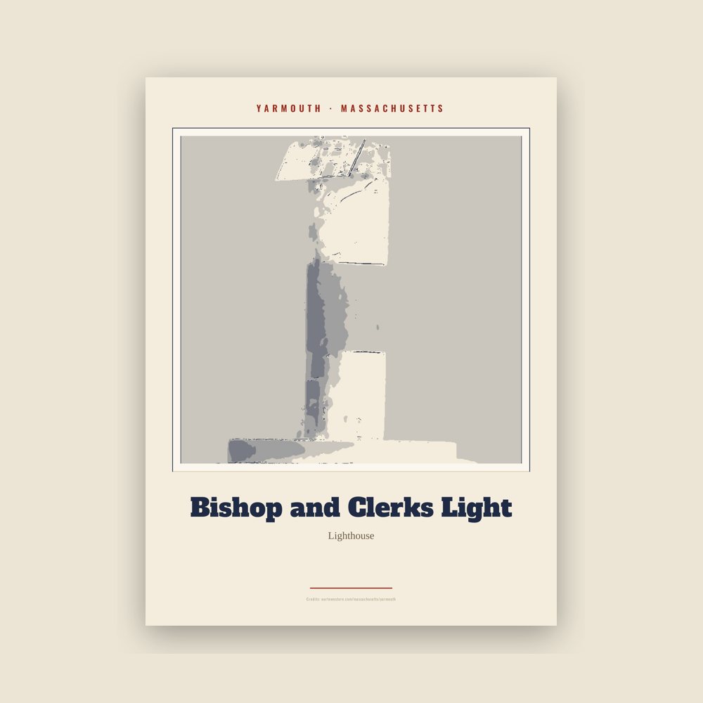 Yarmouth Bishop and Clerks Light Landmark Print