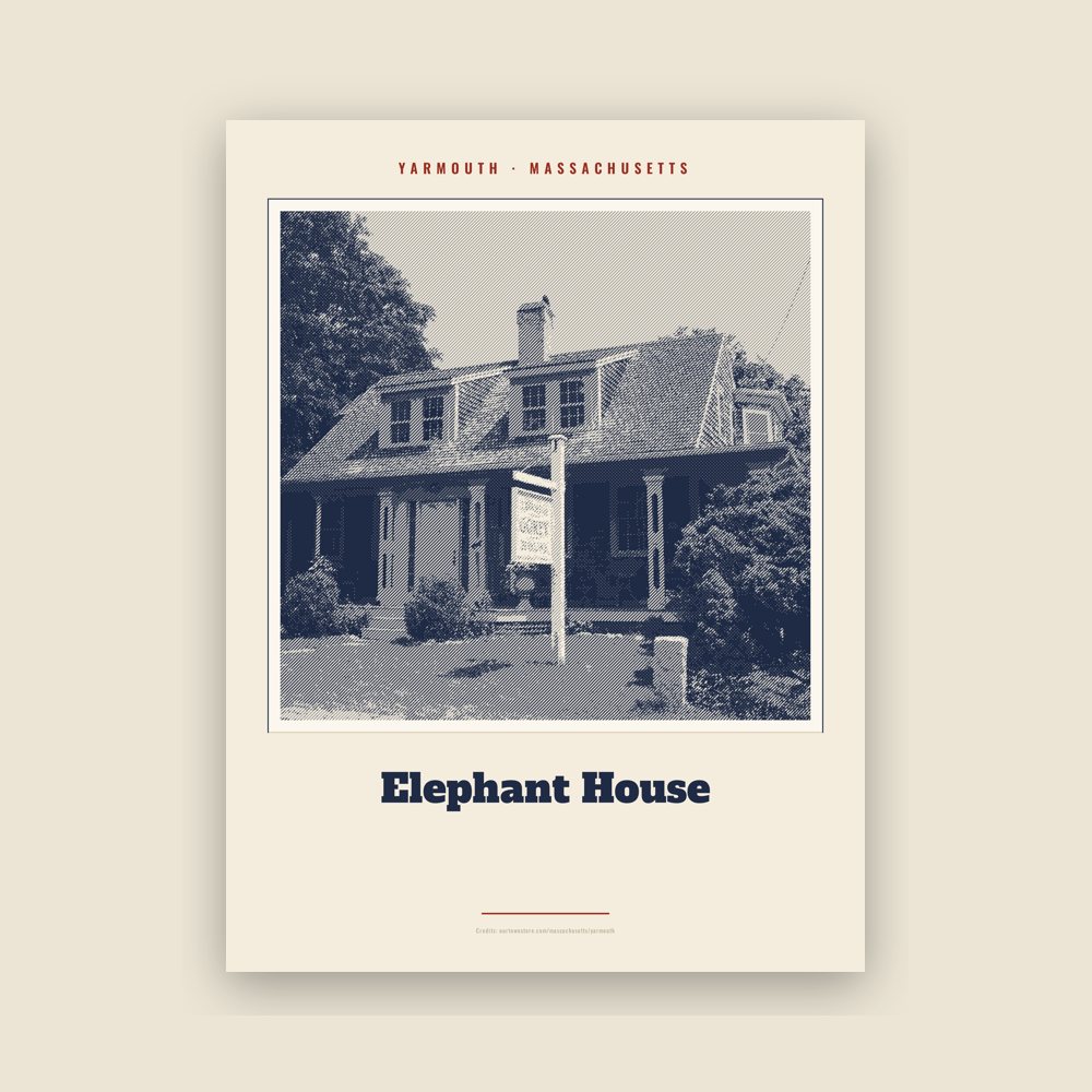 Yarmouth Elephant House Landmark Print