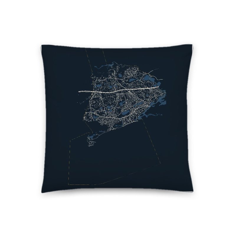Yarmouth Map Throw Pillow
