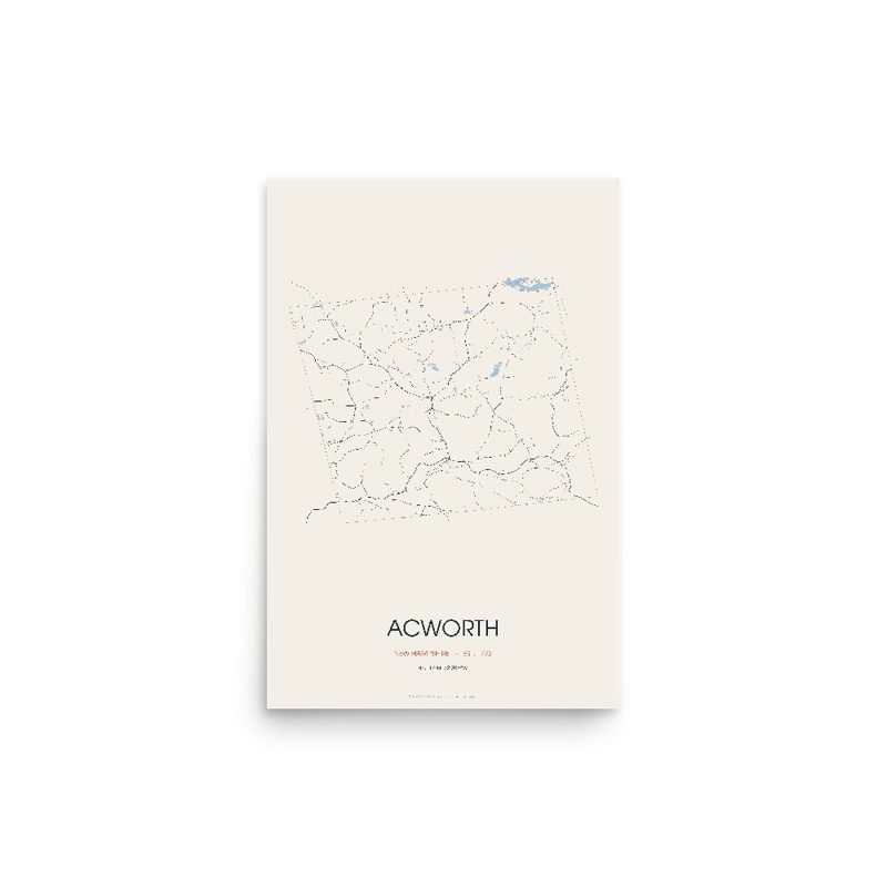 Acworth Street Map Poster · Linen