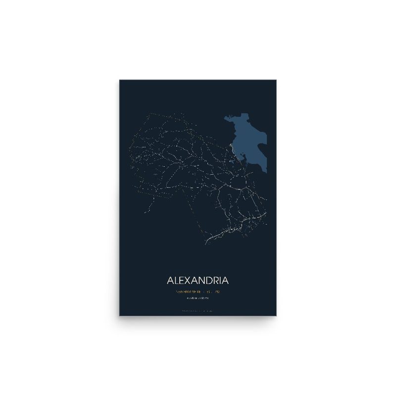 Alexandria Street Map Poster · Midnight