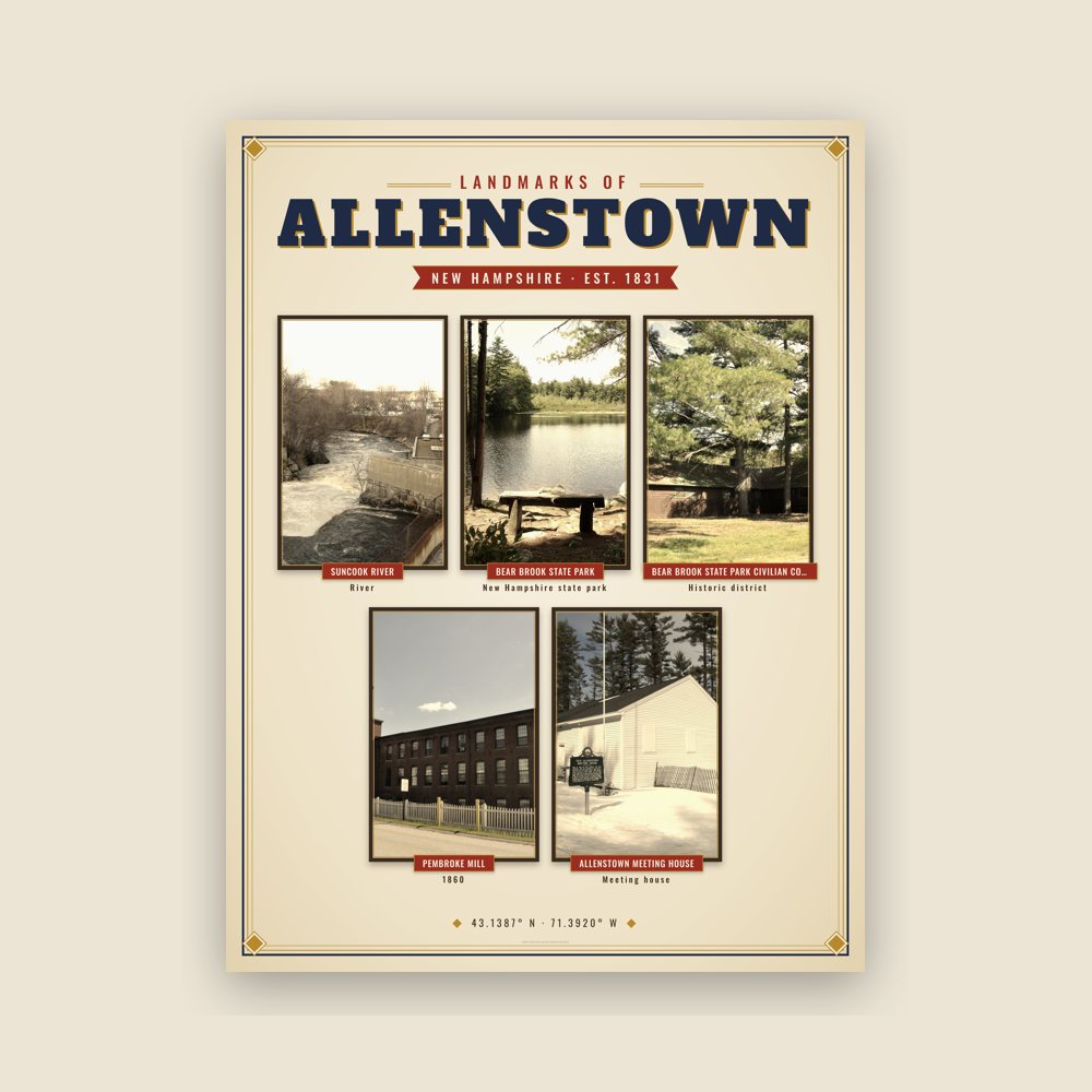 Allenstown Landmarks Photo Poster