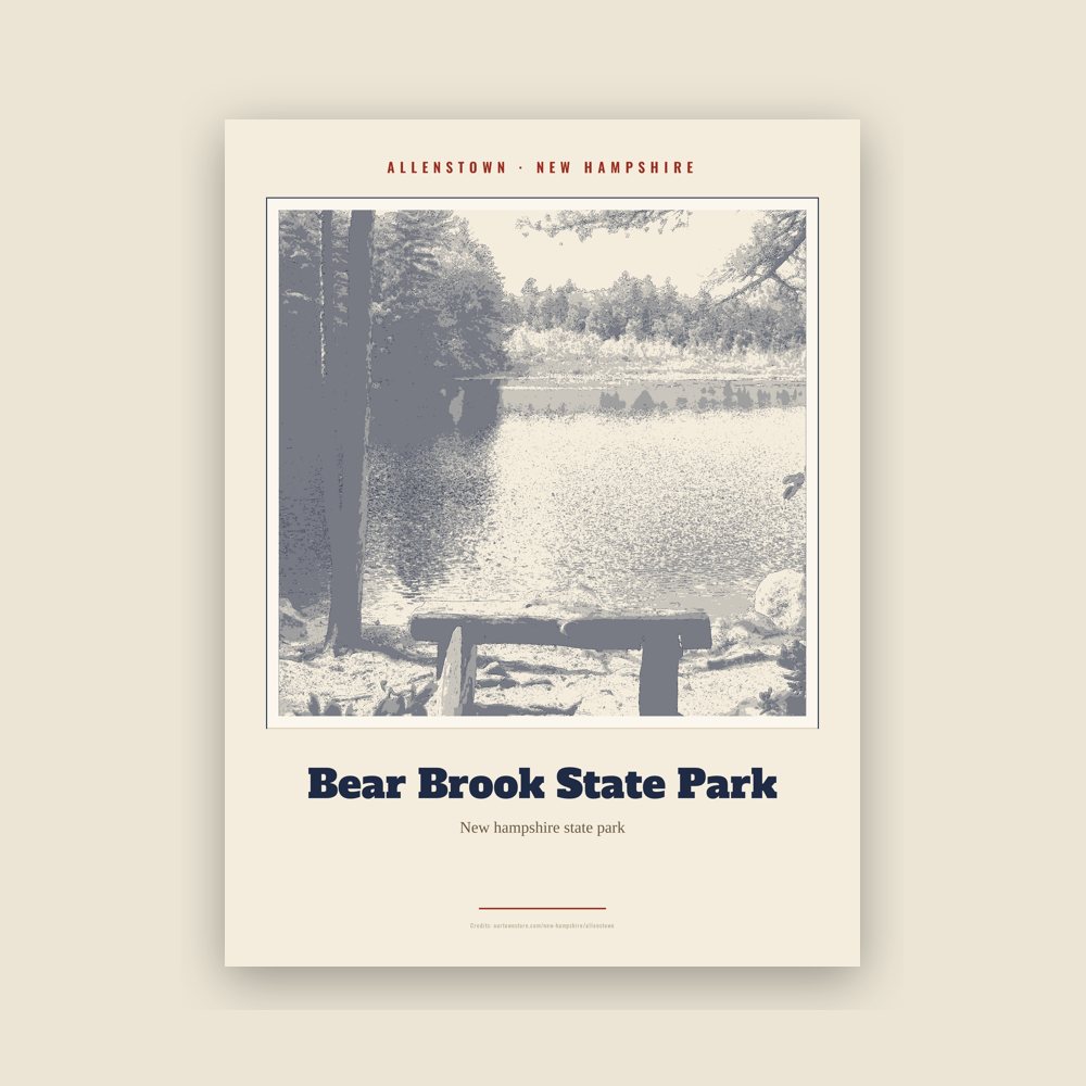 Allenstown Bear Brook State Park Landmark Print