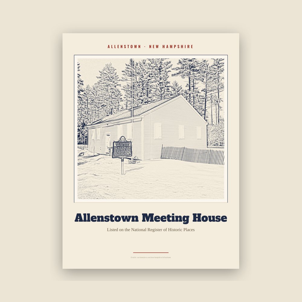 Allenstown Allenstown Meeting House Landmark Print