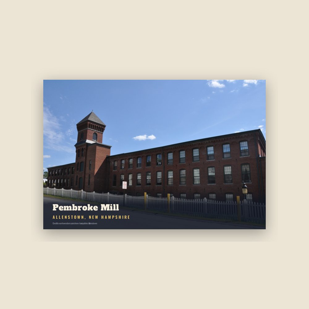 Allenstown Pembroke Mill Postcard