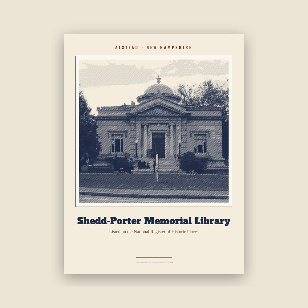 Alstead Shedd-Porter Memorial Library Landmark Print