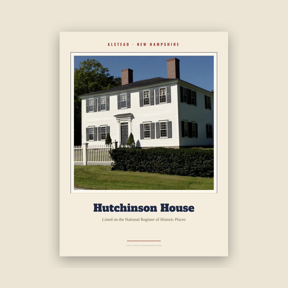 Alstead Hutchinson House Landmark Print
