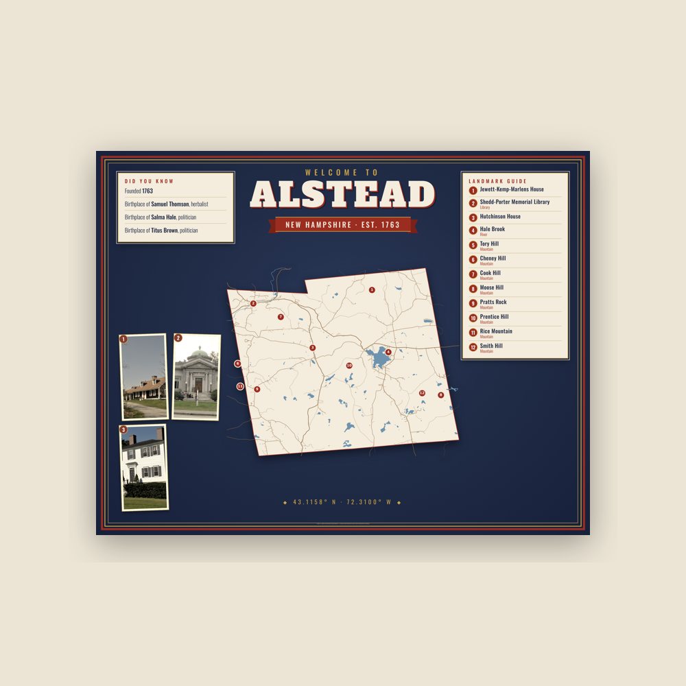 Alstead Map Placemat