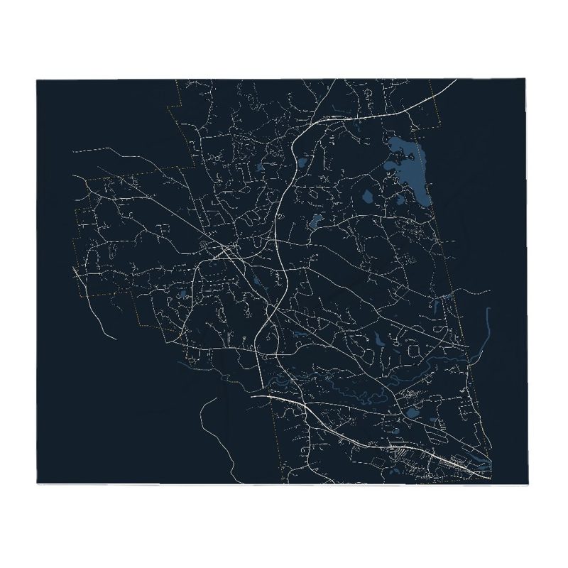 Amherst Street Map Throw Blanket