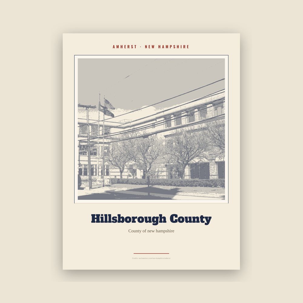 Amherst Hillsborough County Landmark Print