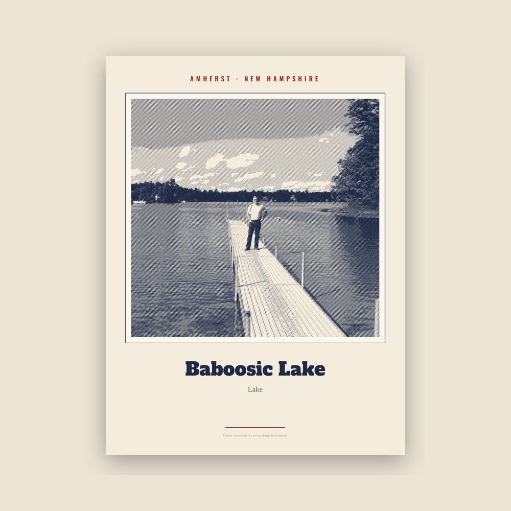 Amherst Baboosic Lake Landmark Print