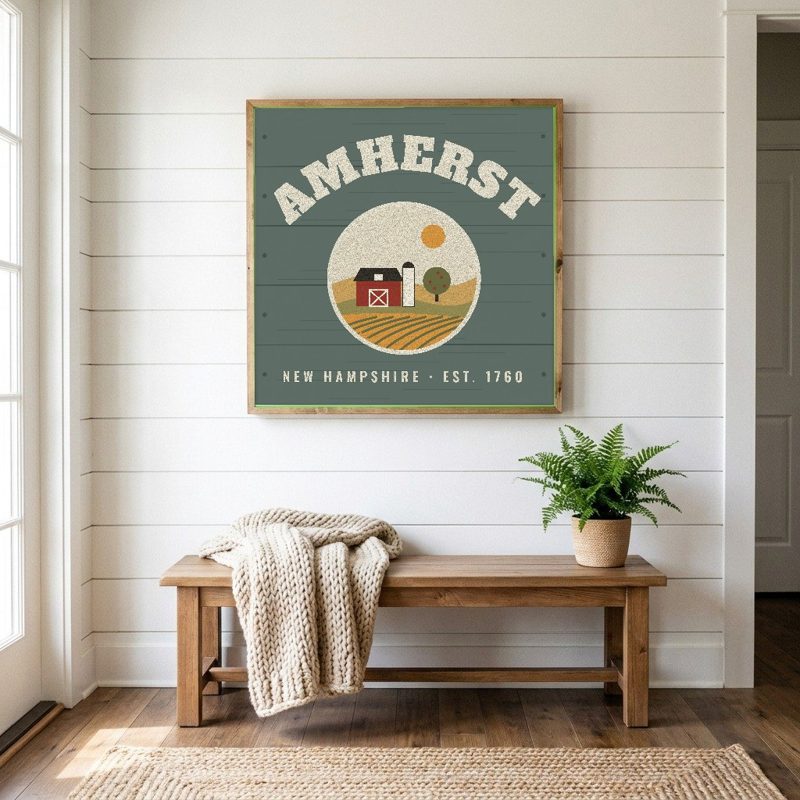 Amherst Hometown Wood Sign
