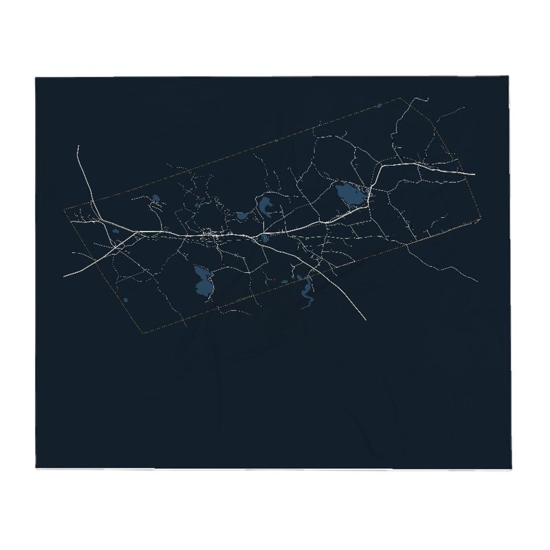 Andover Street Map Throw Blanket