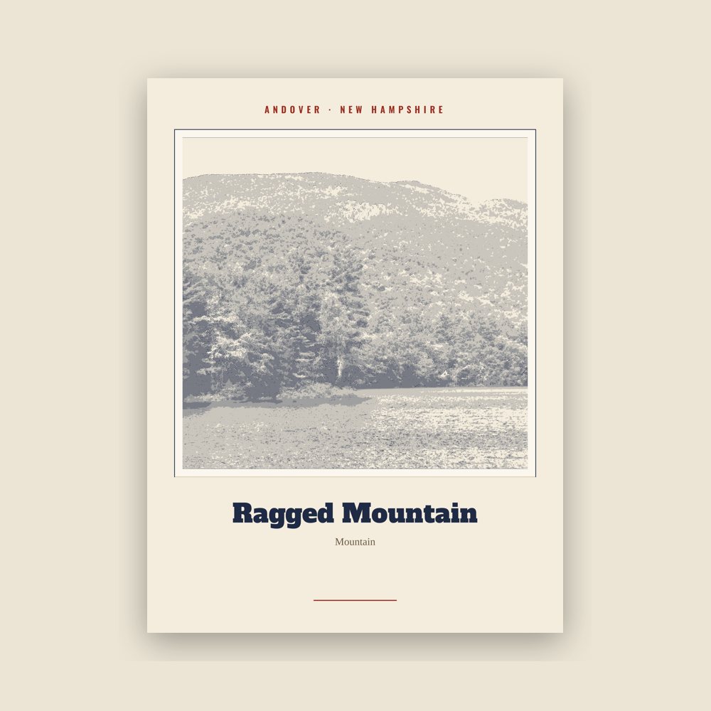 Andover Ragged Mountain Landmark Print