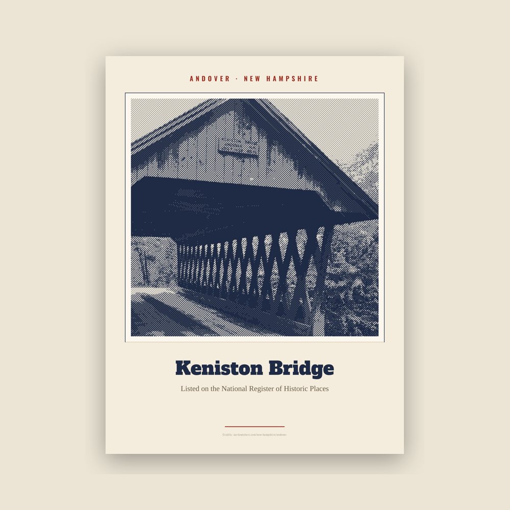 Andover Keniston Bridge Landmark Print