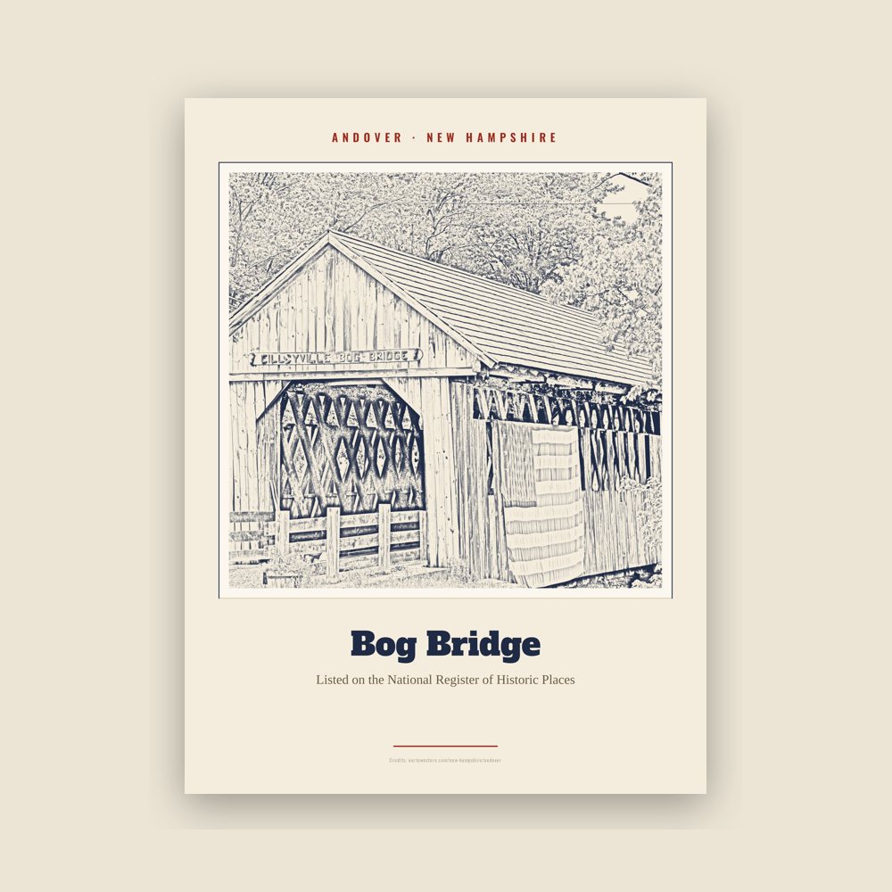 Andover Bog Bridge Landmark Print