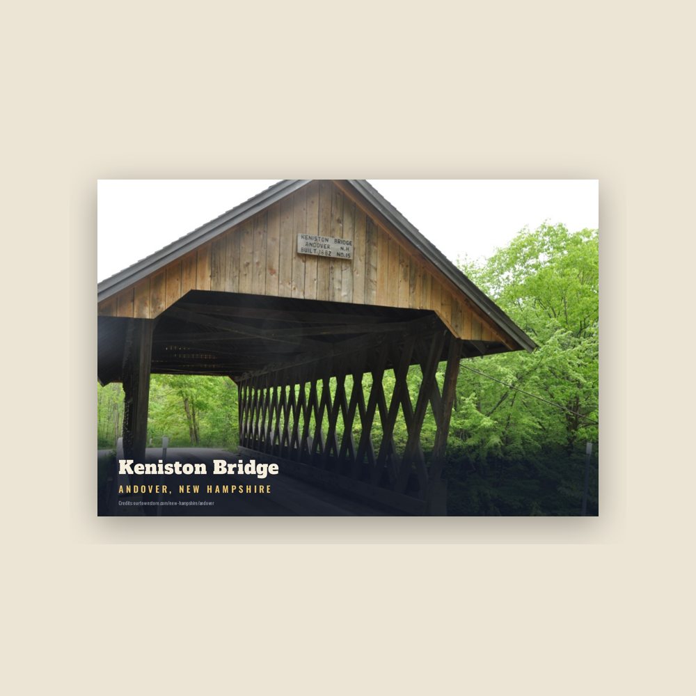 Andover Keniston Bridge Postcard