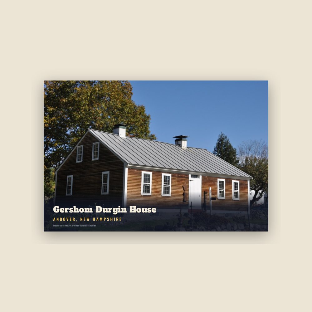 Andover Gershom Durgin House Postcard