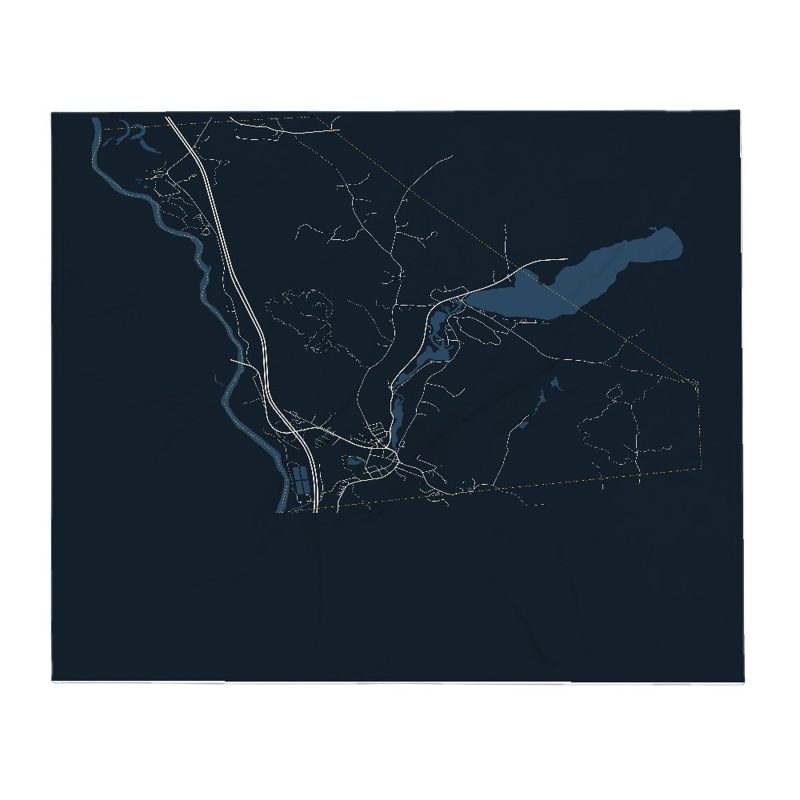 Ashland Street Map Throw Blanket