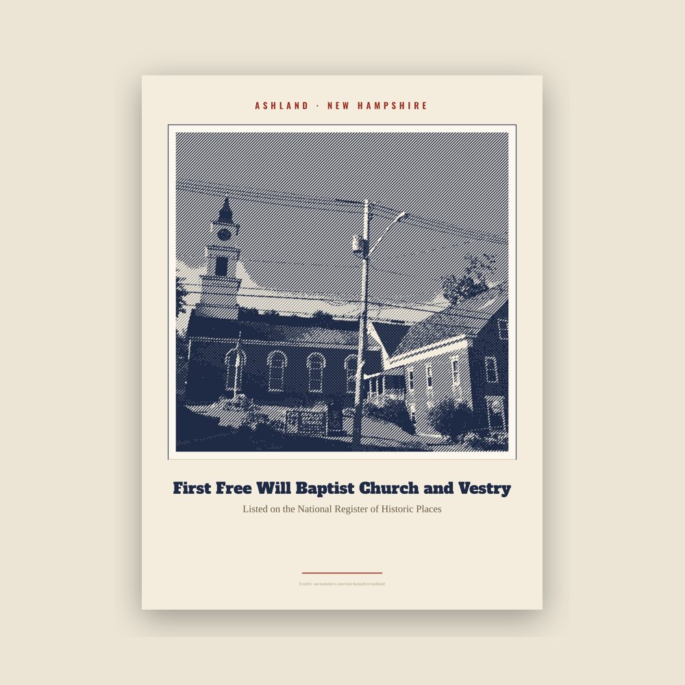 Ashland First Free Will Baptist Church and Vestry Landmark Print