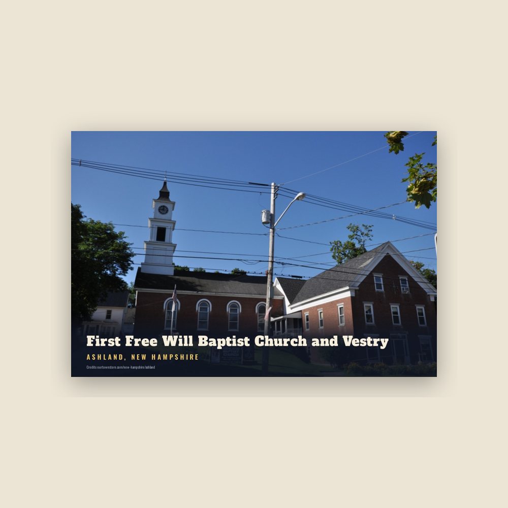 Ashland First Free Will Baptist Church and Vestry Postcard