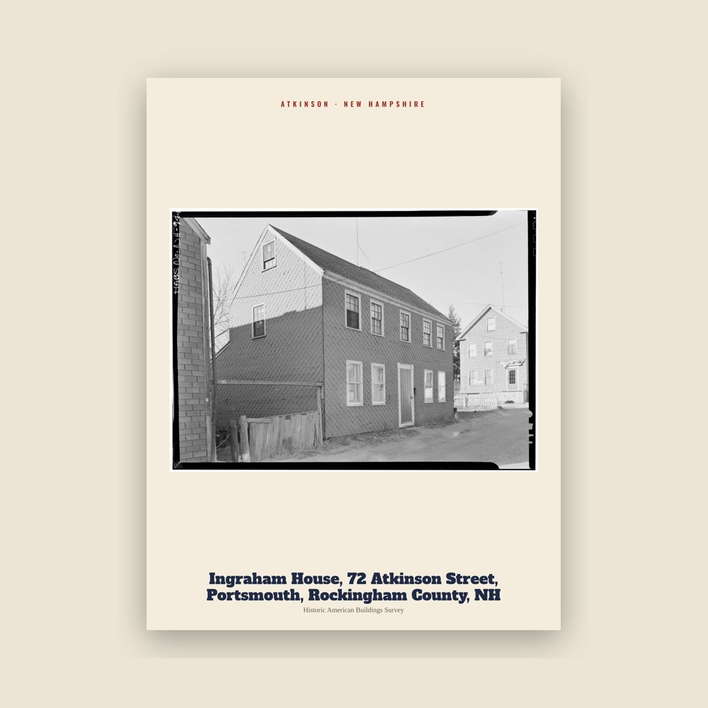 Atkinson Ingraham House, 72 Atkinson Street, Portsmouth, Rockingham County, NH Archive Print