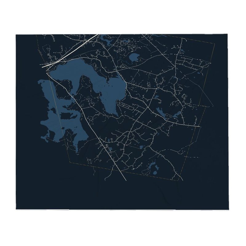 Auburn Street Map Throw Blanket